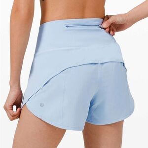 Lululemon Speed Up Shorts High-Rise 4”. Blue Linen Size 0